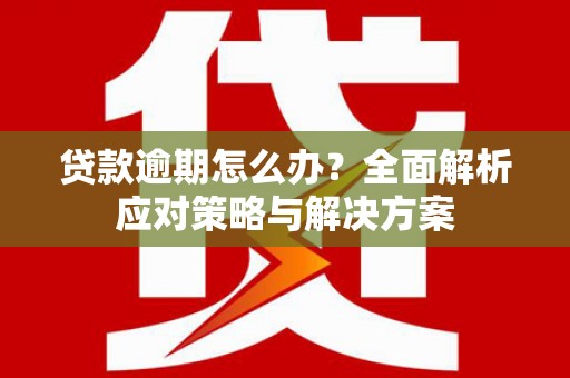 西螺贷款逾期怎么办？全面解析应对策略与解决方案