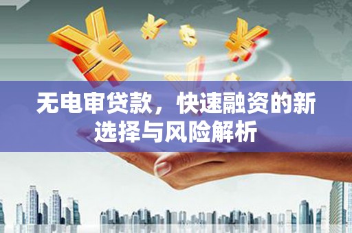 西螺无电审贷款，快速融资的新选择与风险解析