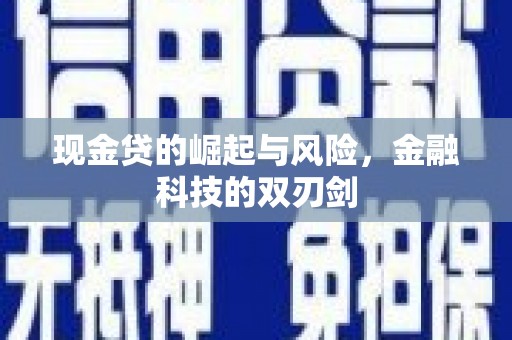 西螺现金贷的崛起与风险，金融科技的双刃剑