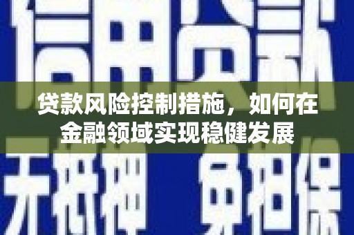 西螺贷款风险控制措施，如何在金融领域实现稳健发展