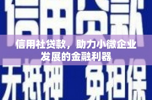西螺信用社贷款，助力小微企业发展的金融利器