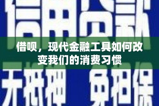 西螺借呗，现代金融工具如何改变我们的消费习惯