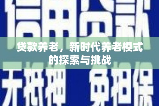 西螺贷款养老，新时代养老模式的探索与挑战