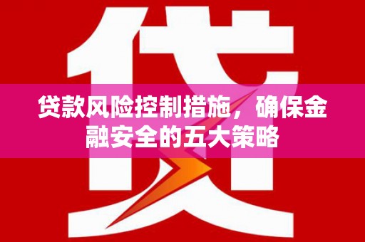 西螺贷款风险控制措施，确保金融安全的五大策略