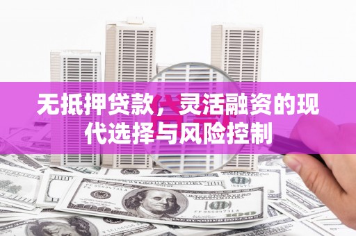 西螺无抵押贷款，灵活融资的现代选择与风险控制