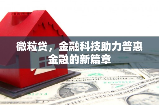 西螺微粒贷，金融科技助力普惠金融的新篇章