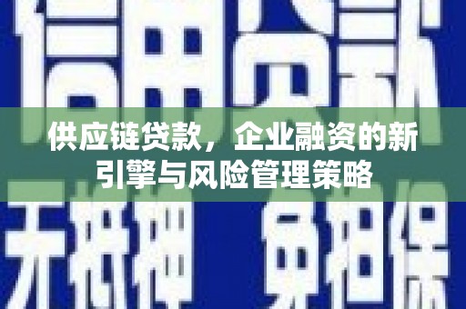 西螺供应链贷款，企业融资的新引擎与风险管理策略