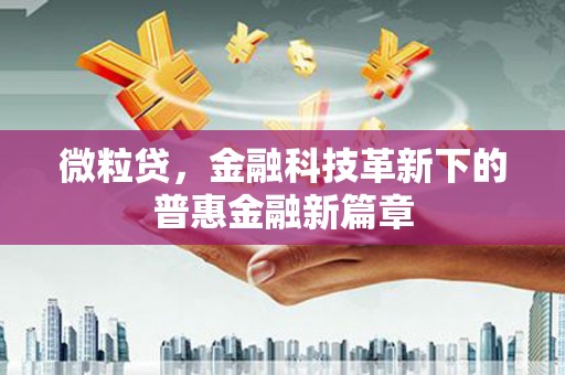 西螺微粒贷，金融科技革新下的普惠金融新篇章