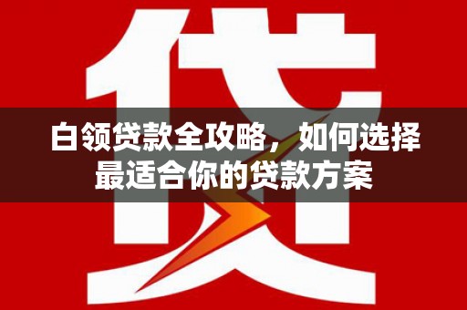 西螺白领贷款全攻略，如何选择最适合你的贷款方案